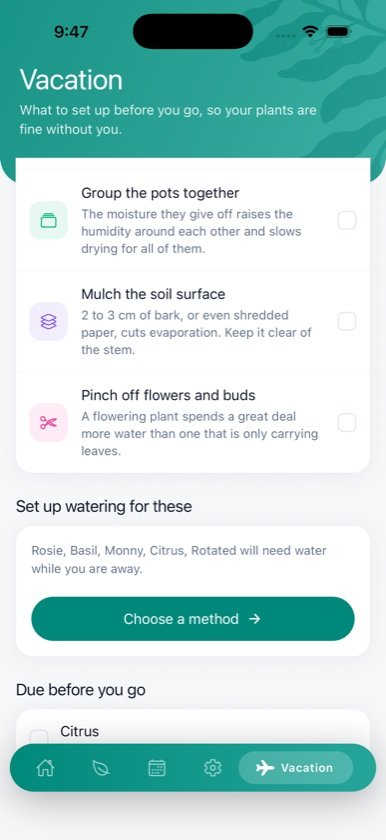 Vacation mode in the OMG app